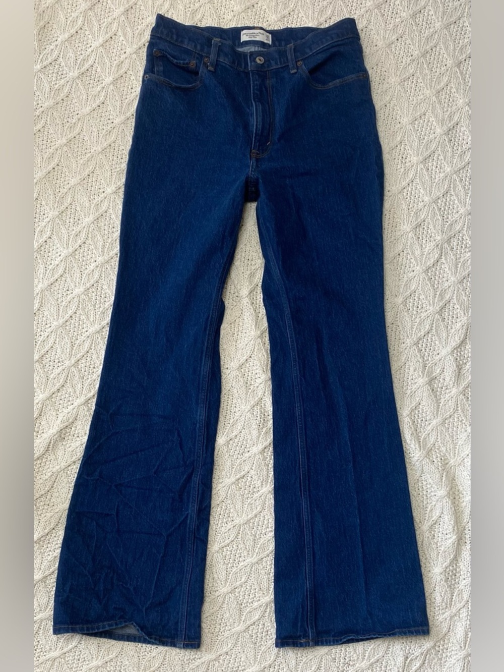 Abercrombie & Fitch The Vintage Flare High Rise Dark Blue Jeans in Size 10 Long